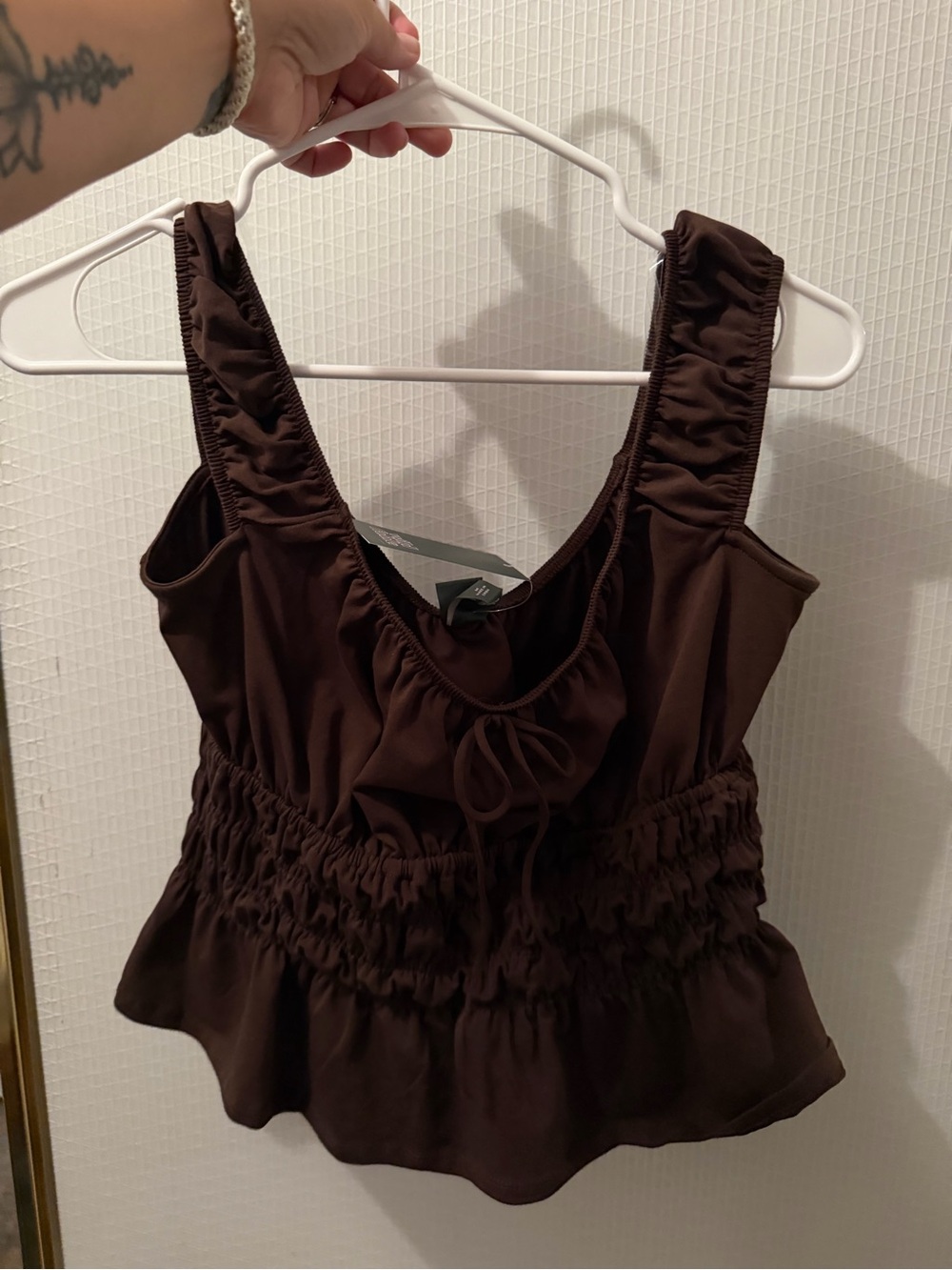 Target Brown Ruched Waist Tank Top